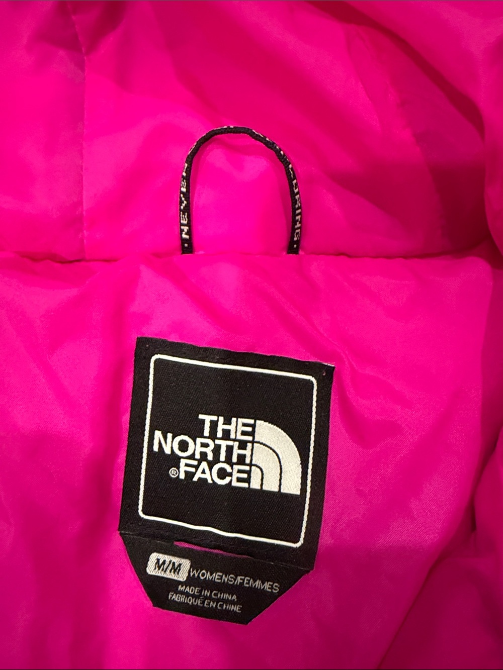 The North Face Black Puffer Coat with Pink Hood Lining 550 - Picture 2 of 9